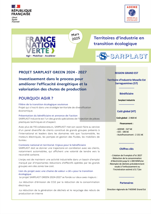 Projet Sarplast Green 2024 - 2027