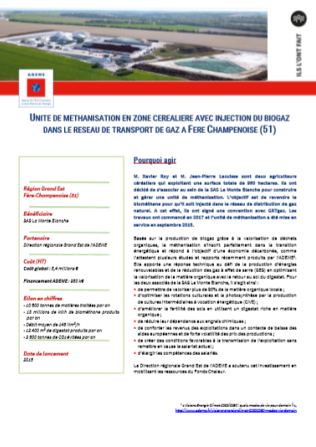 Méthanisation à Féré Champenoise